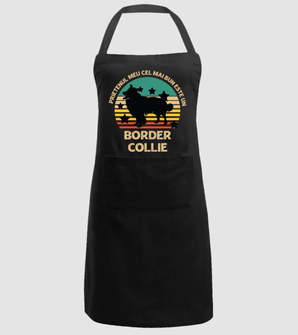 Prietenul meu cel mai bun este un border collie model negru pe tricou