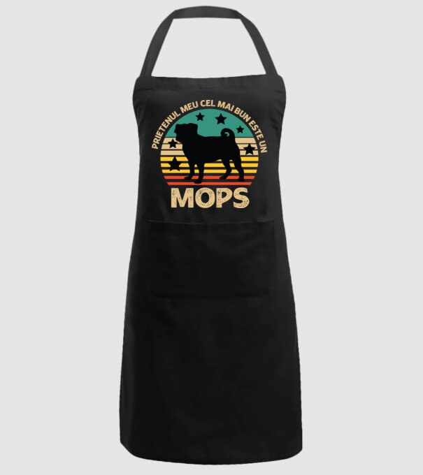 Prietenul meu cel mai bun este un mops model negru pe tricou