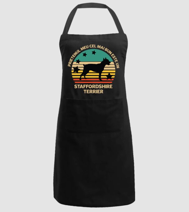 Prietenul meu cel mai bun este un staffi model negru pe tricou