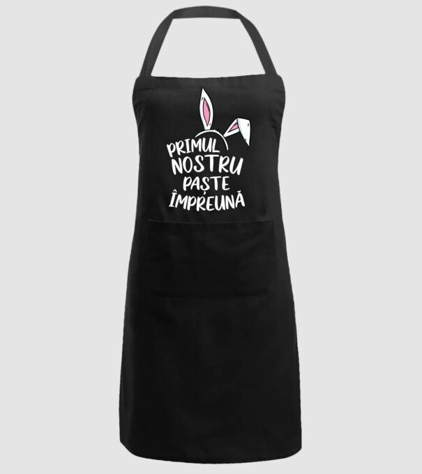 Primul nostru Paște împreună model negru pe tricou