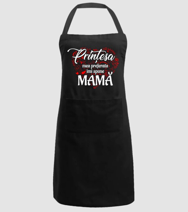 Prințesa mea de basm îmi spune mamă model negru pe tricou