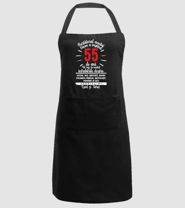 Purtătorul acestui tricou a împlinit: 55 de ani model negru pe tricou