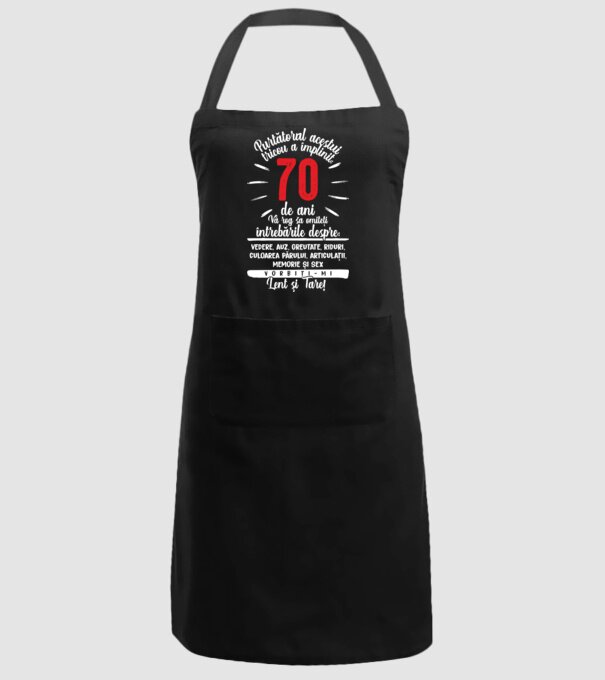 Purtătorul acestui tricou a împlinit: 70 de ani model negru pe tricou
