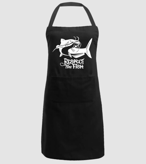 Respect the fish model negru pe tricou