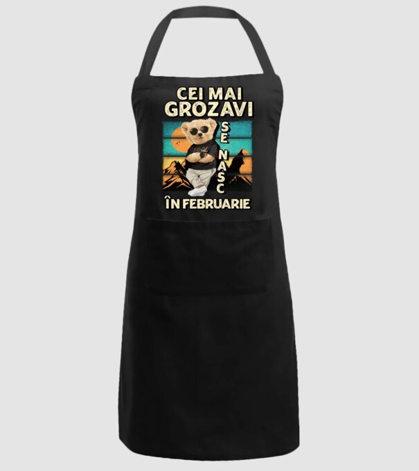RETRO teddy FEBRUARIE model negru pe tricou