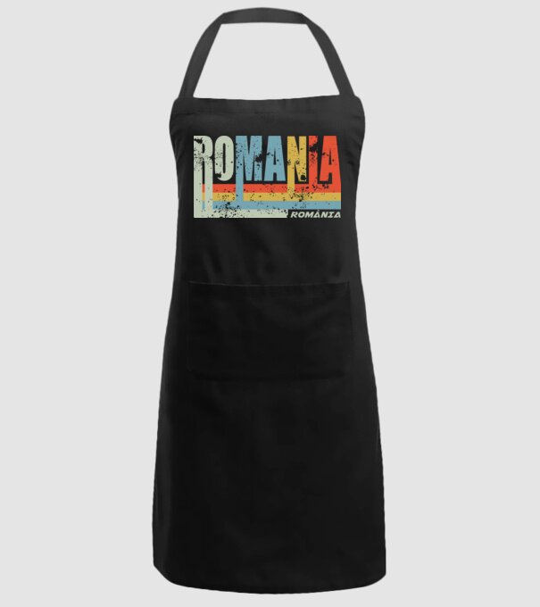 România retro model negru pe tricou