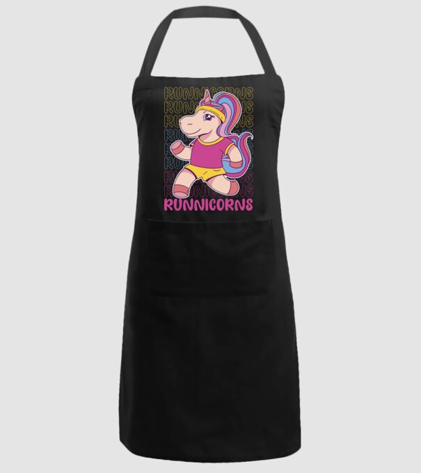 Runnicorns model negru pe tricou