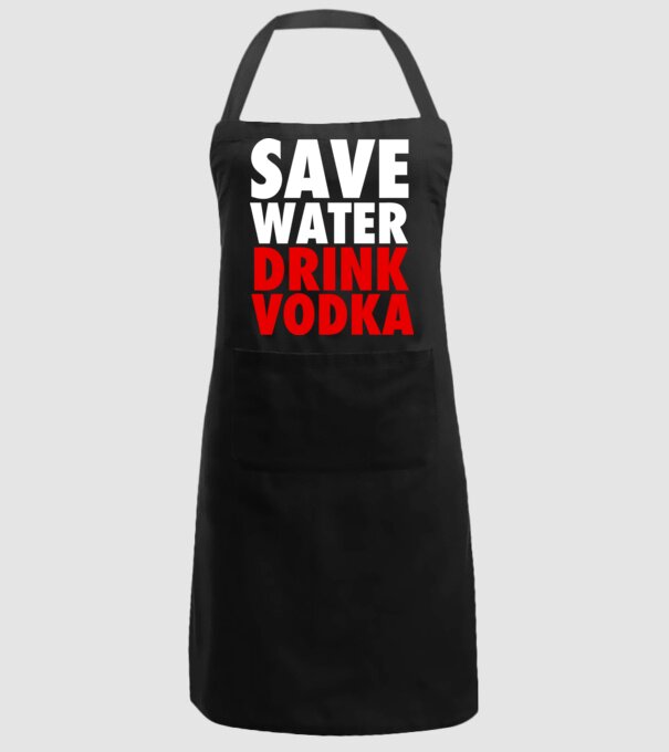 SAVE WATER DRINK VODKA model negru pe tricou