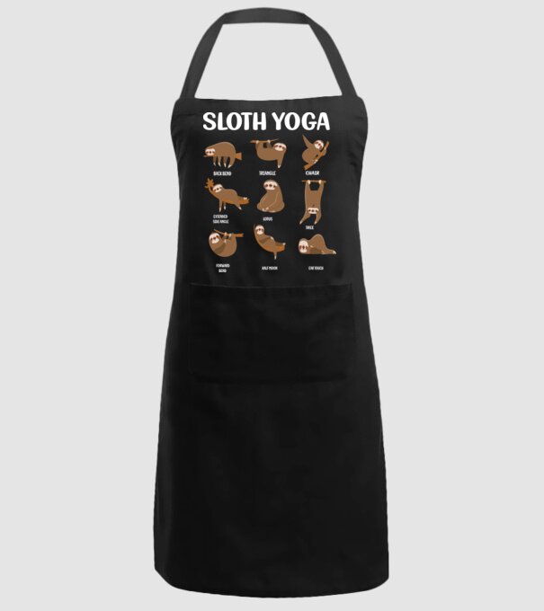 Sloth yoga model negru pe tricou