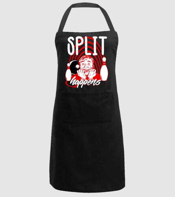 Split Happens model negru pe tricou