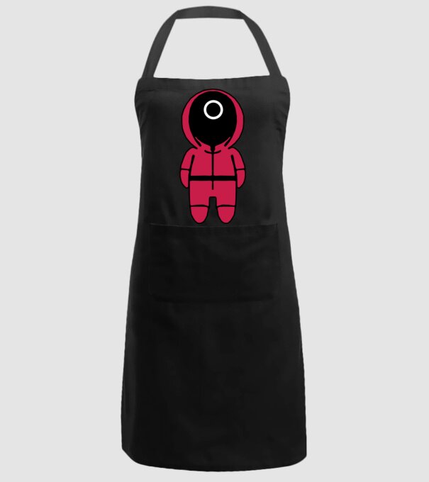 squid game figure model negru pe tricou