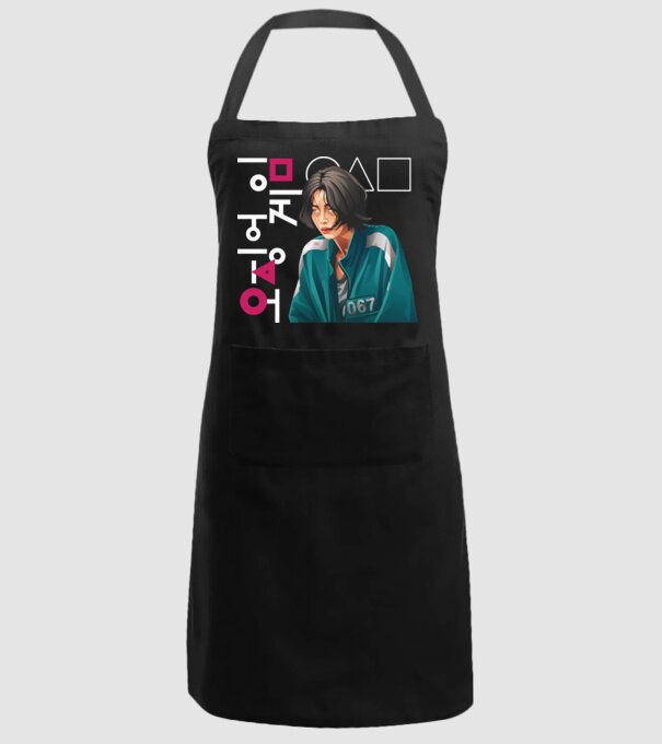squid game player 067 model negru pe tricou