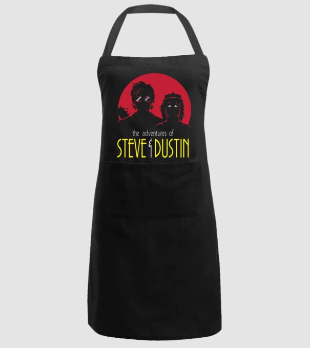 steve and dustin model negru pe tricou