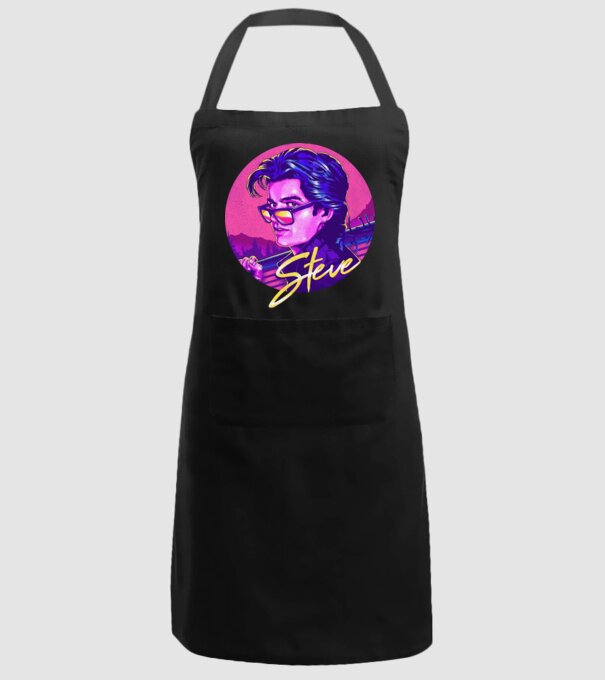 steve neon stranger things model negru pe tricou