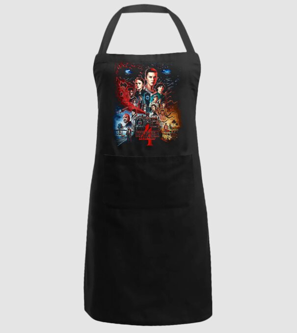 stranger things poster model negru pe tricou