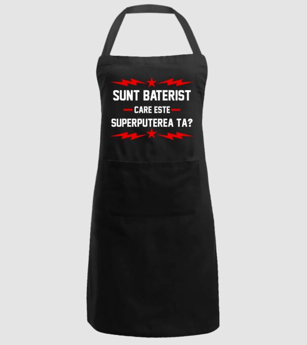 Sunt baterist, care este superputerea ta? model negru pe tricou