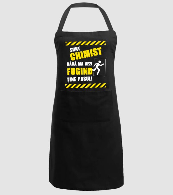 Sunt chimist, dacă mă vezi fugind, ține pasul! model negru pe tricou
