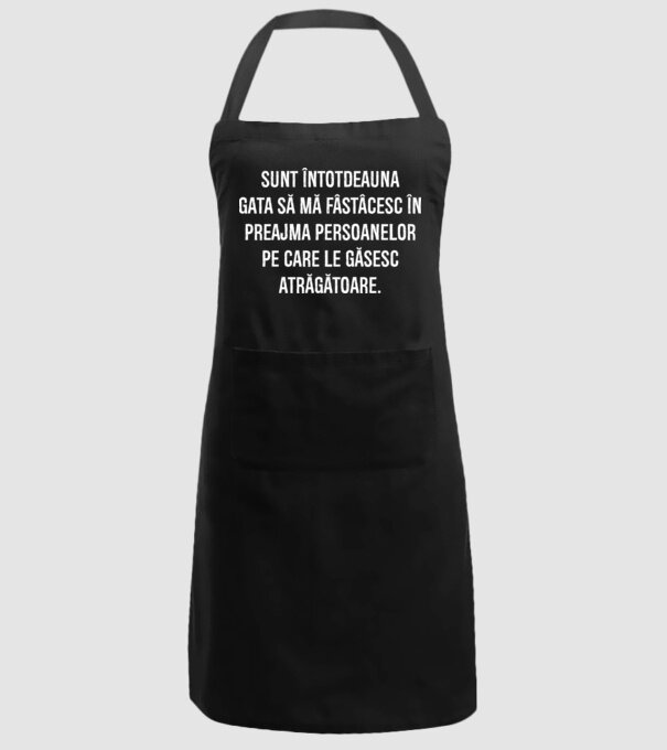 Sunt întotdeauna gata să mă fâstâcesc în preajma persoanelor pe care le găsesc atrăgătoare. model negru pe tricou