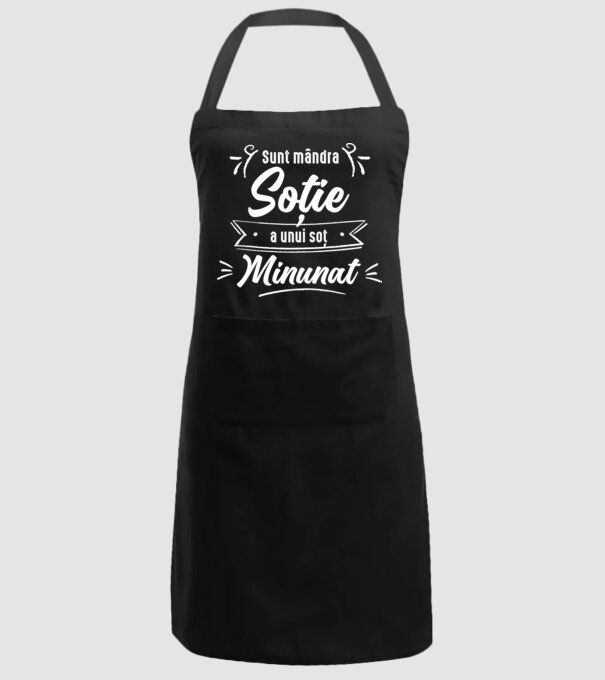 Sunt mândra soție a unui soț minunat model negru pe tricou