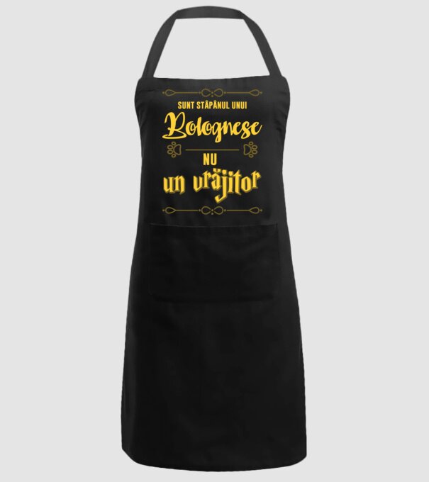 sunt stăpânul unui bolognese, nu un vrăjitor model negru pe tricou