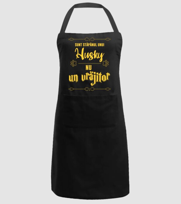 sunt stăpânul unui husky, nu un vrăjitor model negru pe tricou