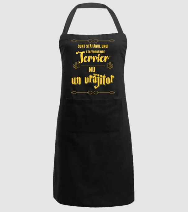 sunt stăpânul unui staffordshire terrier, nu un vrăjitor model negru pe tricou