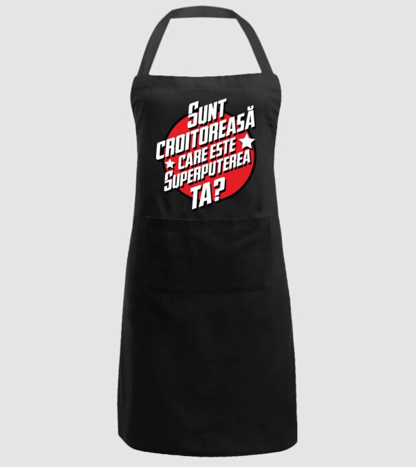 sunt croitoreasă, care este superputerea ta? model negru pe tricou