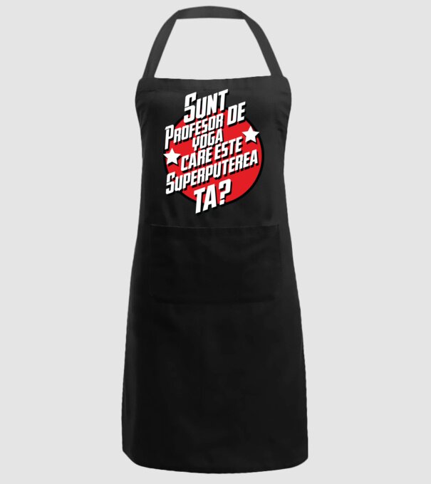 sunt profesor de yoga, care este superputerea ta? model negru pe tricou
