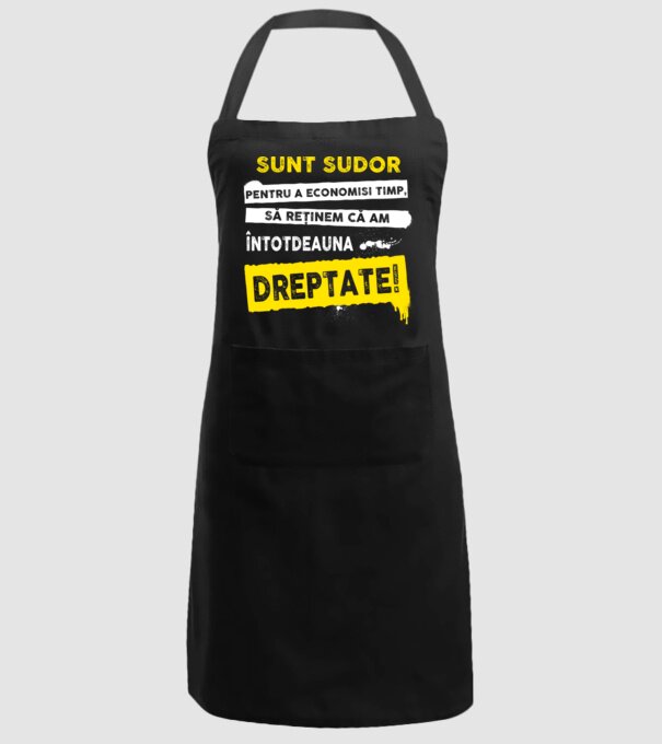 Sunt sudor, pentru a economisi timp, să reținem că am întotdeauna dreptate! model negru pe tricou