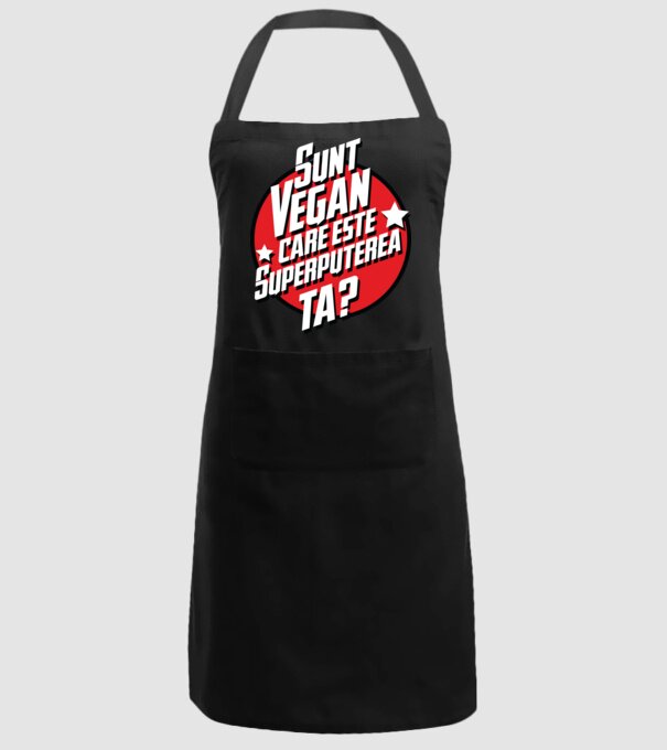 sunt vegan, care este superputerea ta? model negru pe tricou