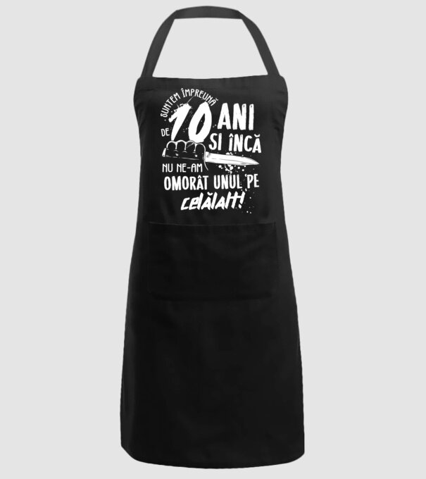 Suntem împreună de 10 ani model negru pe tricou