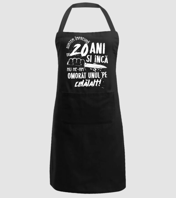 Suntem împreună de 20 ani model negru pe tricou