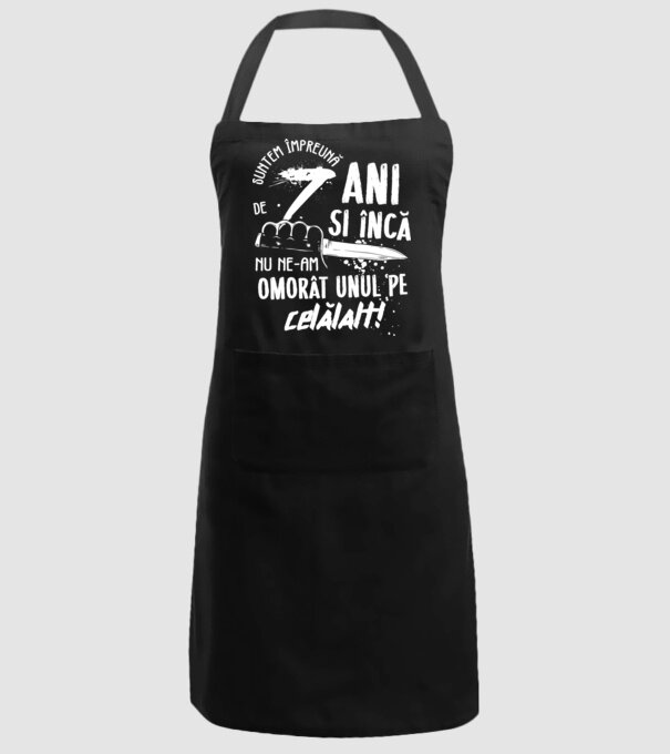 Suntem împreună de 7 ani model negru pe tricou