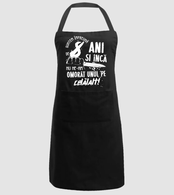 Suntem împreună de 8 ani model negru pe tricou