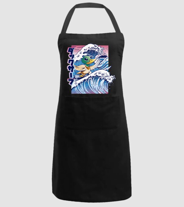 Surfer Duck model negru pe tricou