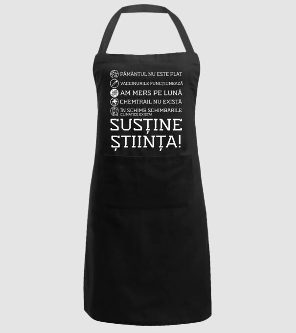 pământul nu este plat, vaccinurile funcționează, chemtrail nu există, în schimb schimbările climatice există, susține știința! model negru pe tricou