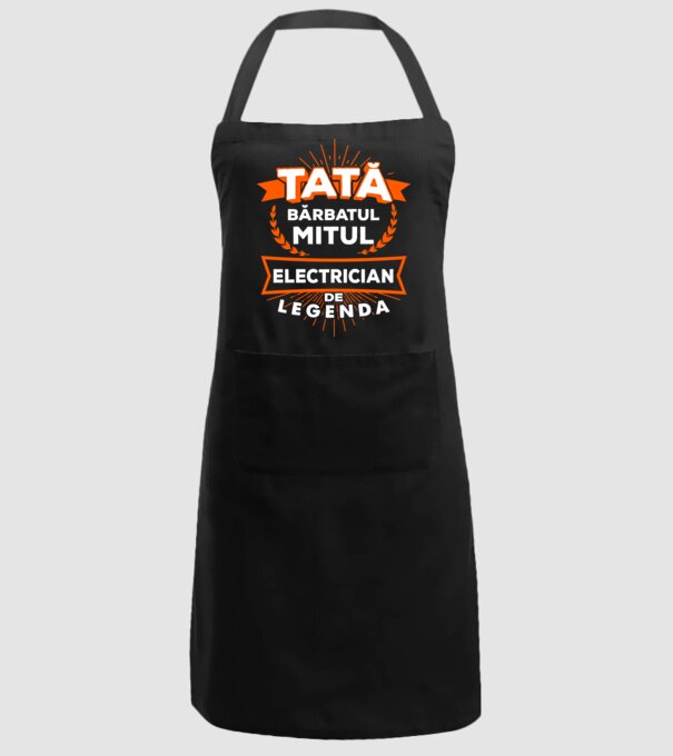 Tată - bărbatul, mitul, electrician de legendă model negru pe tricou
