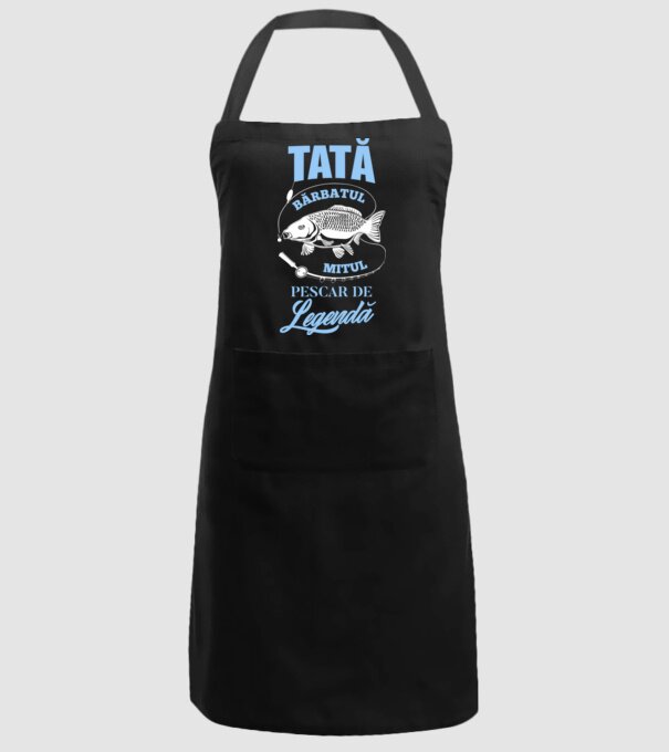 tată - bărbatul, mitul, pescar de legendă model negru pe tricou
