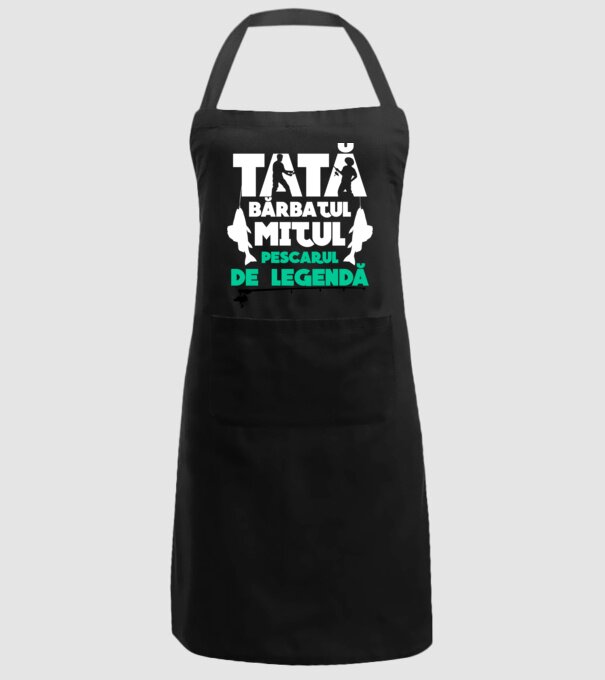 Tată - bărbatul, mitul, pescarul de legendă model negru pe tricou