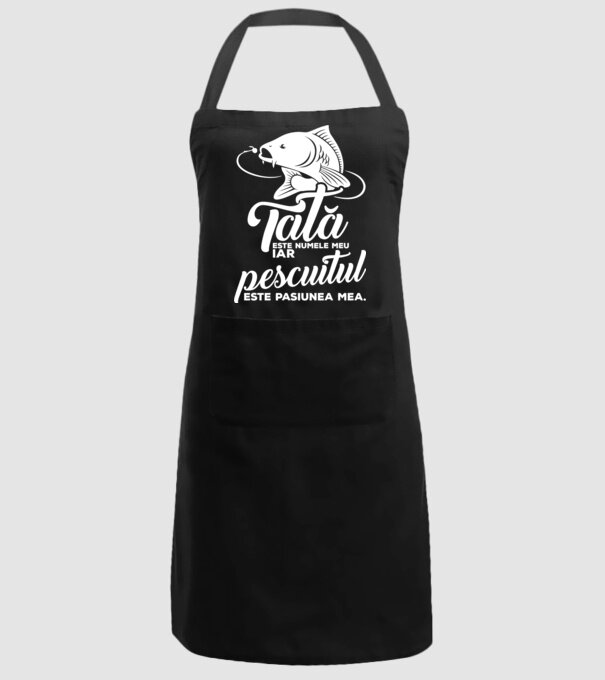 Tată este numele meu, iar pescuitul este pasiunea mea model negru pe tricou