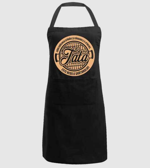 Când grăsimea sfârâie și cărbunele s-a încins, tata este regele grătarului! model negru pe tricou
