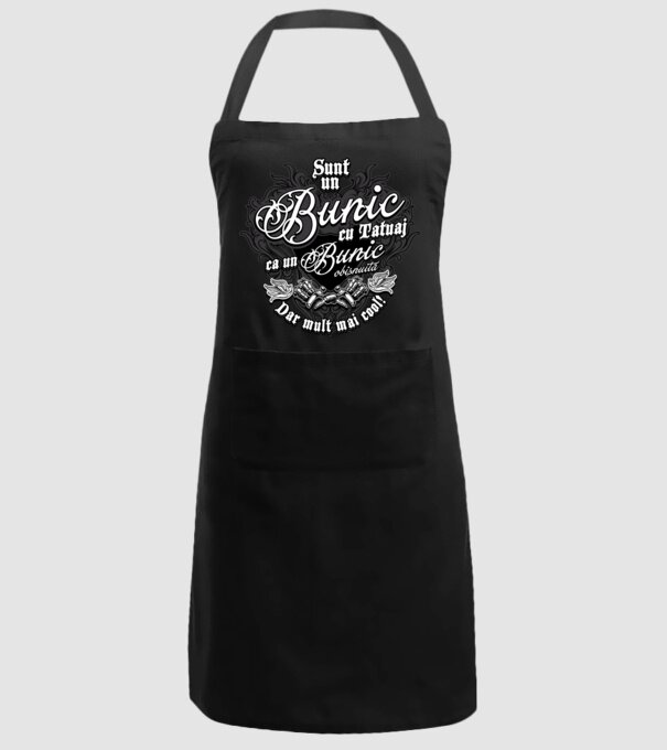 Sunt un bunic cu tatuaj, ca un bunic obișnuit, dar mult mai cool! model negru pe tricou