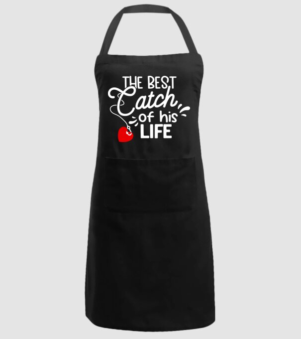 The best catch fehér model negru pe tricou