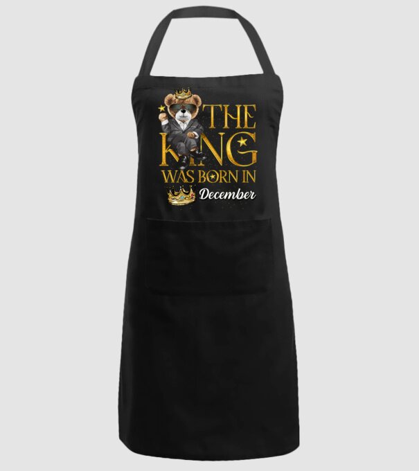 The king was born int DECEMBER model negru pe tricou