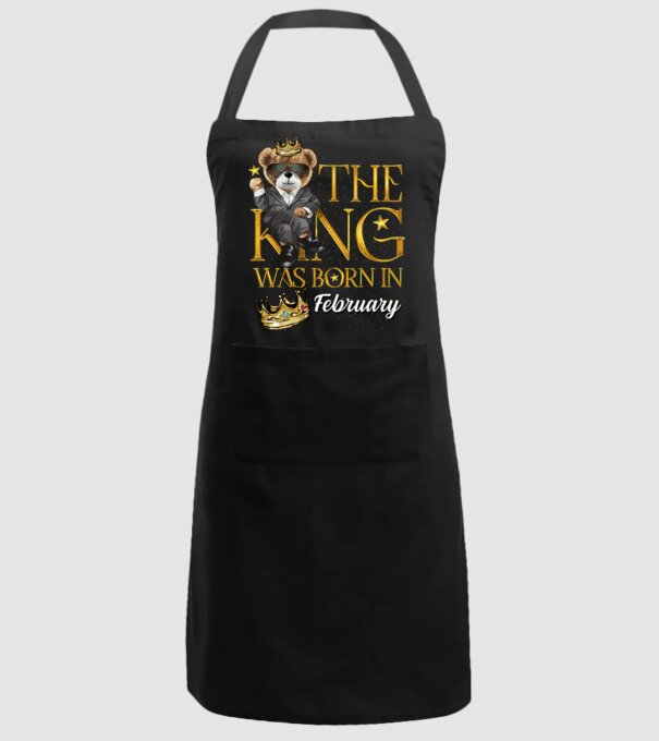 The king was born int FEBRUARY model negru pe tricou