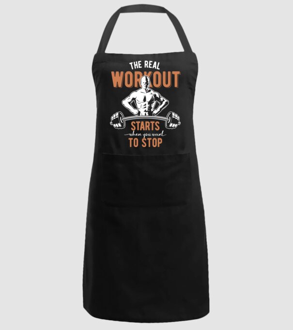 The Real Workout model negru pe tricou