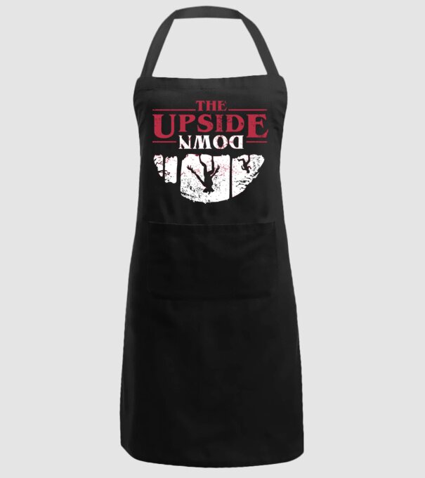 the upside down logo model negru pe tricou
