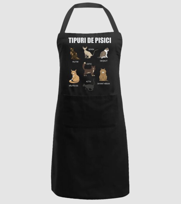 Tipuri de pisici model negru pe tricou