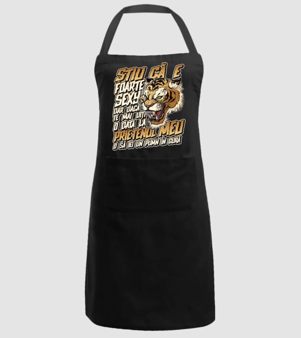 Știu că e foarte sexy, dar dacă te mai uiți o dată la prietenul meu, o să iei un pumn în gură model negru pe tricou