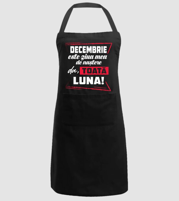 Toată luna DECEMBRIE model negru pe tricou